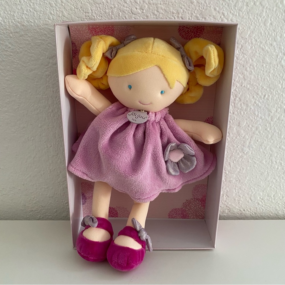 JOLIJOU PARIS First Baby Doll Demoiselle Pretty Rose Lavender Doudou Compagnie